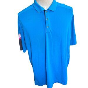 Nike Golf Tour Performance Dri Fit Polo Shirt Men XL Blue Colorblock S/S Logo Sw